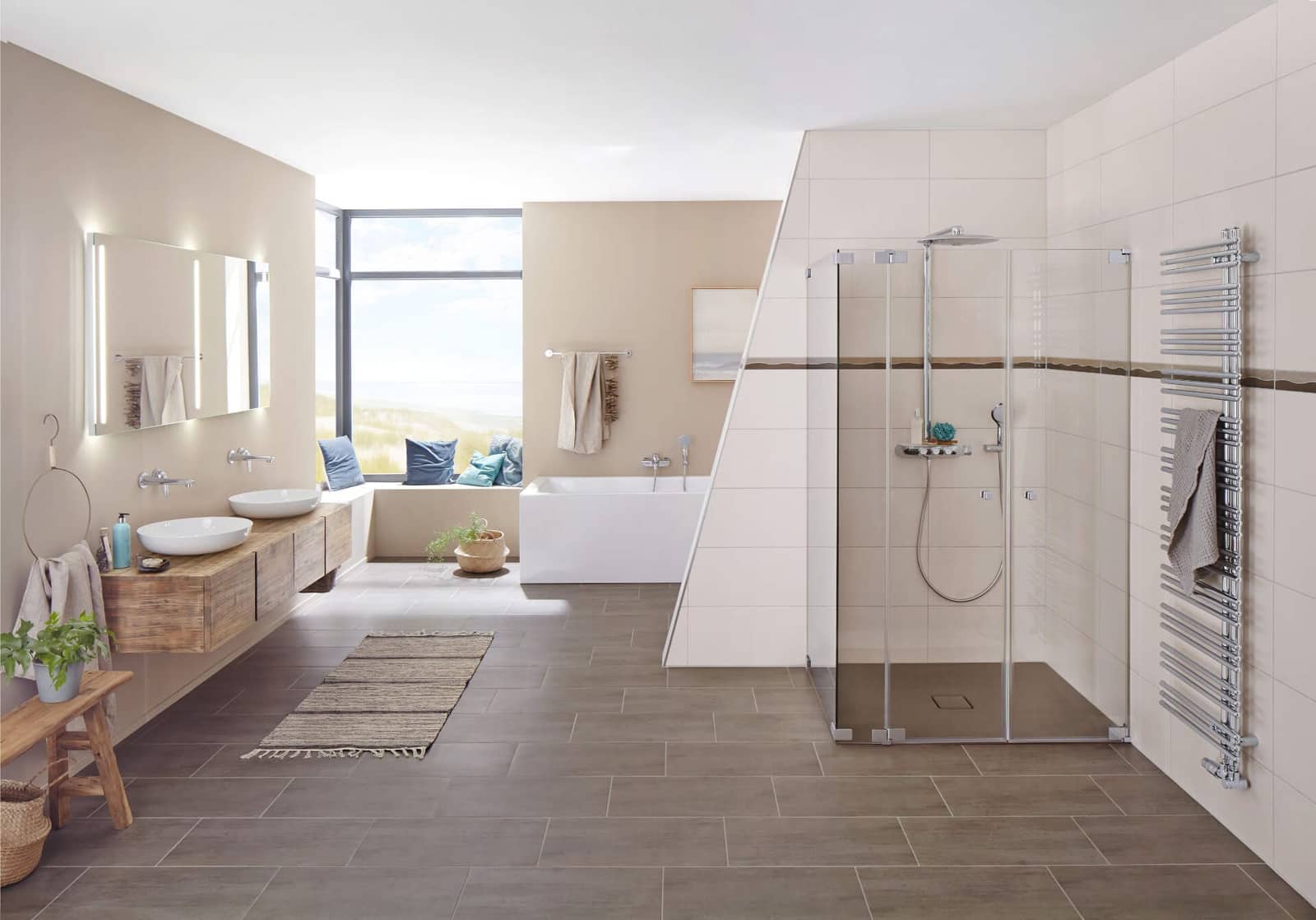 Großzügige Walk-In Dusche