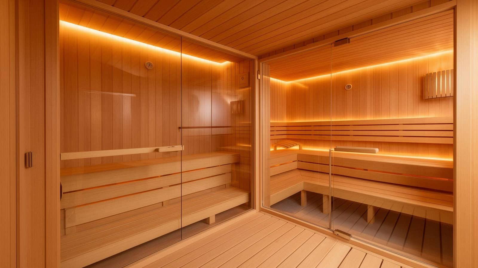 Sauna mit natürlichen Aromen und entspannender Atmosphäre