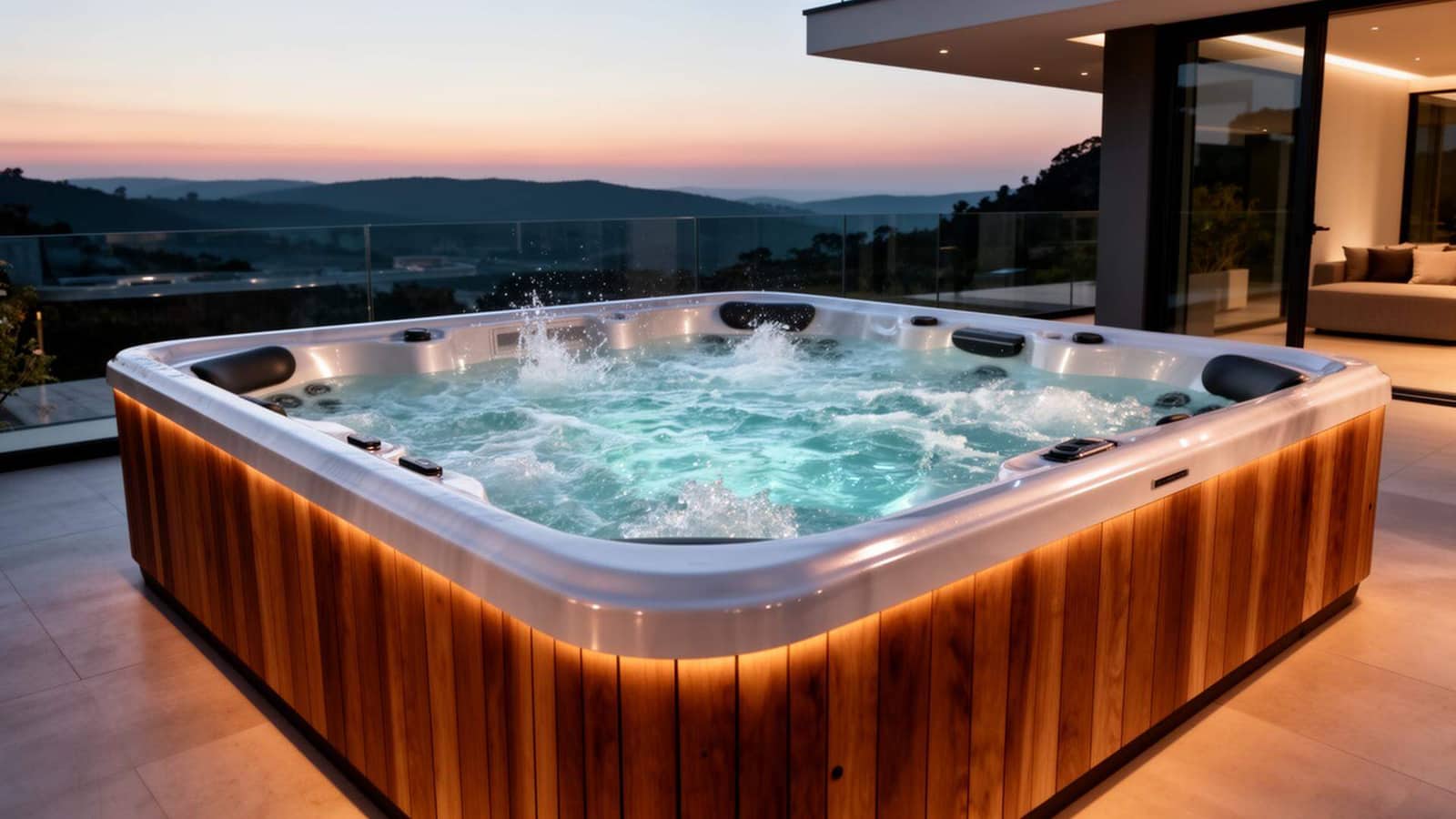 Wellnessbereich mit Wasser für Kneipp-Anwendungen